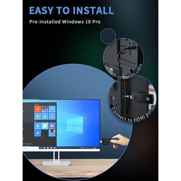 Mini PC, Mini PC Stick 8GB RAM 128G ROM Ιntel Atom X5-Z8350 Mini Computer Stick Windows 10 Pro PC Stick 4K HDMI 2.4G / 5G WiFi Bluetooth 4.2 Auto Power On Business Office Home Theater