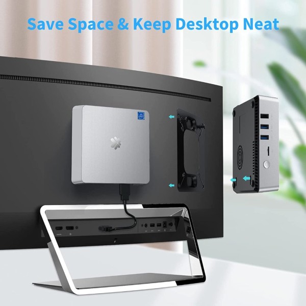 Mini PC Windows 10 Pro, 8GB DDR4 128GB M.2 SSD Mini Computer Intel N4000 Fanless Mini Desktop Computer Support Dual Display, 4K HD, Bluetooth 4.2, Gigabit LAN, Dual-Band WiFi
