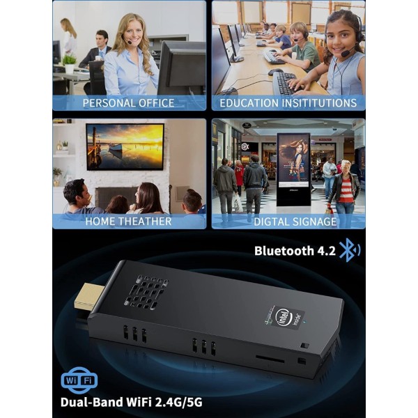 Mini PC, Mini PC Stick 8GB RAM 128G ROM Ιntel Atom X5-Z8350 Mini Computer Stick Windows 10 Pro PC Stick 4K HDMI 2.4G / 5G WiFi Bluetooth 4.2 Auto Power On Business Office Home Theater