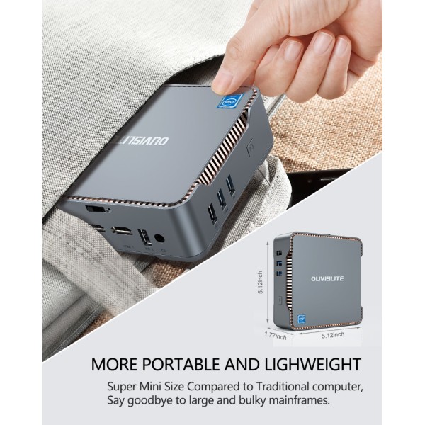 Mini PC Ιntel Celeron J4125 Processor(Up to 2.7GHz), 8GB DDR4 128GB M.2 SSD Mini Computer Windows 11 Pro Desktop Computers Support Windows 10, 4K HDMI, Triple Display, 2.4G/5G WiFi, BT4.2, Ethernet
