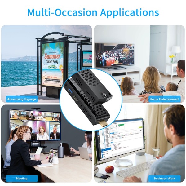 [Lightweight] Fanless Mini PC Stick - Equip with Intel Atom X5-Z8350 (8GB DDR3L, 128GB eMMC) with Windows 10 Pro, Small Form Portable Computer Stick Supports 128GB TF Card, Bluetooth 4.2 and Wi-Fi