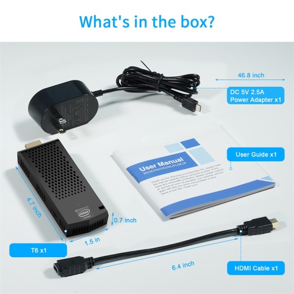 [Lightweight] Fanless Mini PC Stick - Equip with Intel Atom X5-Z8350 (8GB DDR3L, 128GB eMMC) with Windows 10 Pro, Small Form Portable Computer Stick Supports 128GB TF Card, Bluetooth 4.2 and Wi-Fi