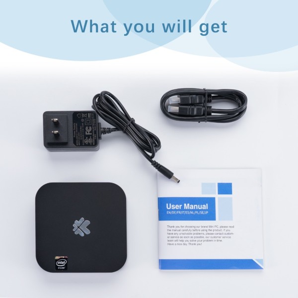 Mini PC Fanless Intel Atom Z8350 2GB DDR3 32GB eMMC Mini Computer with Windows 10 Pro Mini Desktop PC Support 4K HD, 2.4G/5G WiFi, Bluetooth 4.2, Gigabit Ethernet